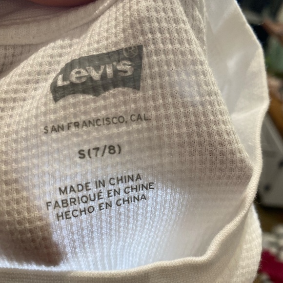 Girls Levi Long Sleeve Top in White Size Small - Picture 4 of 4